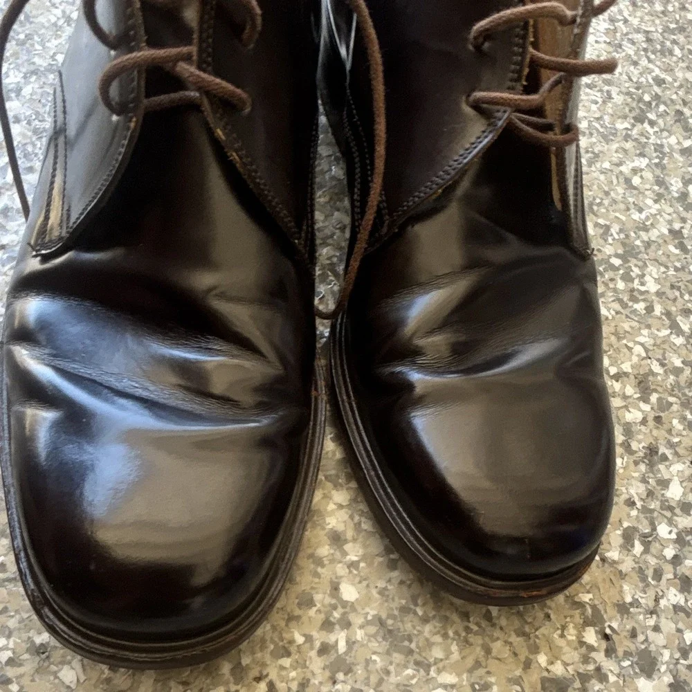 Vintage Giorgio Armani 815 Mens Size 8 Brown Leather Derby Oxfords Italy